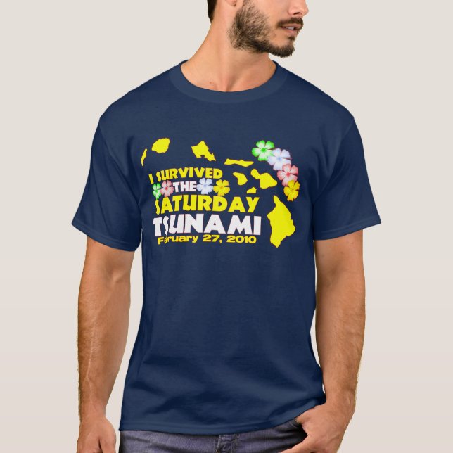 Camiseta Sobrevivente do tsunami de sábado (Frente)