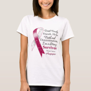 Camiseta Sobrevivente forte do apoio do cancer de garganta