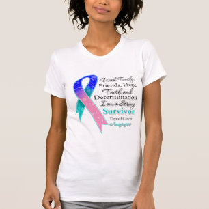 Camiseta Sobrevivente forte do apoio do cancer de tiróide