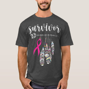 Camiseta Sobrevivente Guerreiro Rosa Fita de câncer de mama