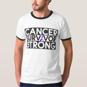 Camiseta Sobrevivente masculino do cancro da mama forte
