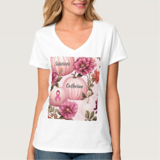 Camiseta Sobrevivente Pumpkin Rosa Halloween