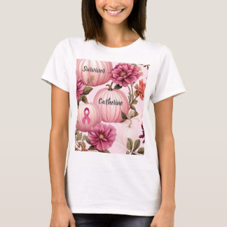 Camiseta Sobrevivente Pumpkin Rosa Halloween