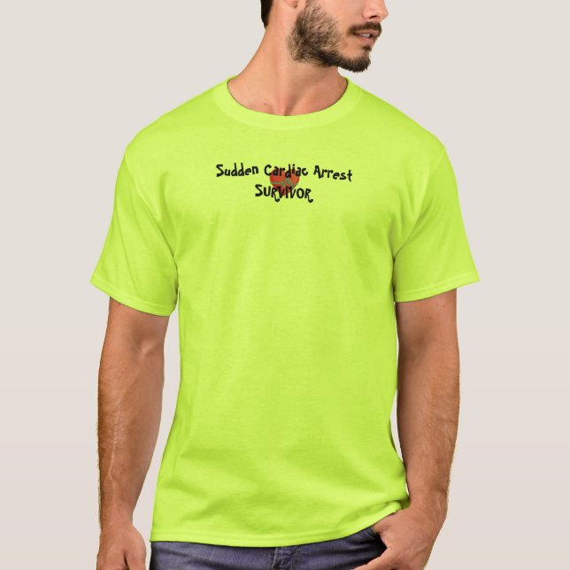 Camiseta Sobrevivente repentino da parada cardíaca (Frente)