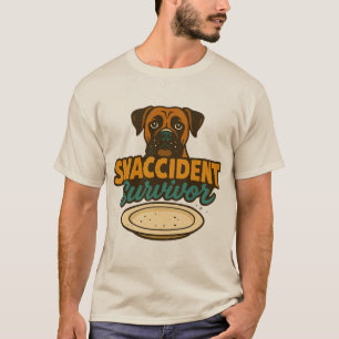 Camiseta "Sobrevivente SNACCIDENT" Engraçado Boxer Cão T-Sh