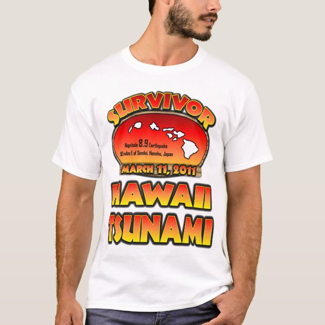 Camiseta Sobrevivente - tsunami de Havaí (Frente)