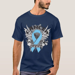 Camiseta Sobrevivente voado Grunge do cancro da próstata d