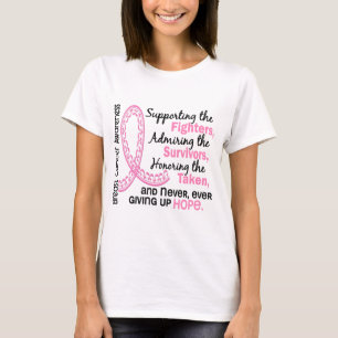 Camiseta Sobreviventes dos lutadores tomados o cancro da