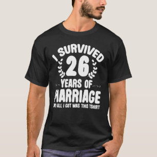 Camiseta Sobreviveram 26 anos de Casais Casamentos 26.º Ann