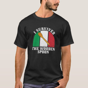 Camiseta Sobreviveu À Coluna De Madeira Bandeira Italiana F
