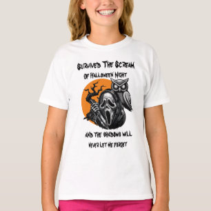 Camiseta Sobreviveu Ao Gritar Da Noite De Halloween