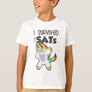 Camiseta Sobreviveu Ao Sats Dabbing Unicorn Test Day Exam E