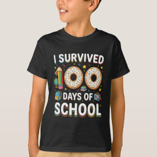 Camiseta Sobrevivi 100 Dias de Escola Professor de Donut En