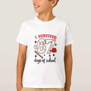 Camiseta Sobrevivi 67 Dias de Beisebol Escolar Esporte 100