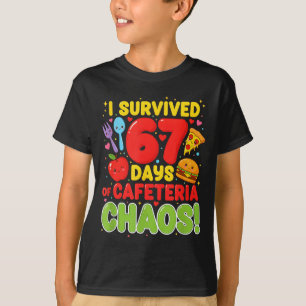Camiseta Sobrevivi 67 Dias De Caos Na Cafeteria 67 Meme Alm