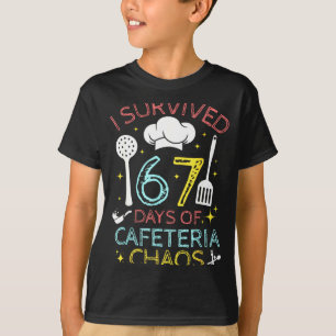 Camiseta Sobrevivi 67 Dias De Caos Na Cafeteria 67 Meme Alm