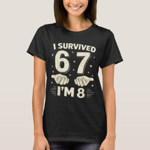 Camiseta Sobrevivi 6 7 8 meninos 8º aniversário menino de 8