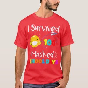 Camiseta Sobrevivi a 100 dias de escola mascarados.