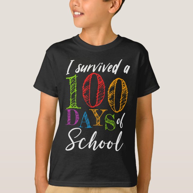 Camiseta Sobrevivi A 100 Dias De Escola Para Professores E  (Frente)