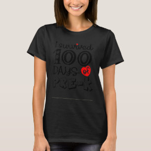 Camiseta Sobrevivi A 100 Dias De Estudantes Pré-K De Profes