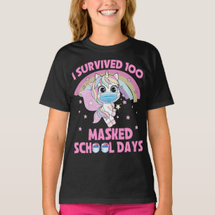 Camiseta Sobrevivi A 100 Dias Escolares Mascarados