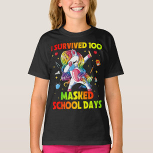 Camiseta Sobrevivi A 100 Dias Escolares Mascarados
