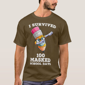 Camiseta Sobrevivi a 100 Dias Escolares Mascarados, Dabbin
