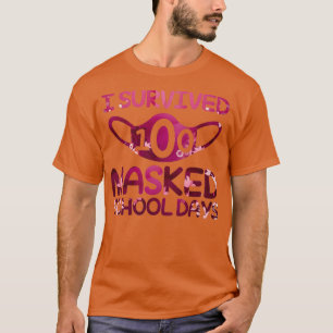 Camiseta Sobrevivi A 100 Dias Escolares Mascarados Flores E