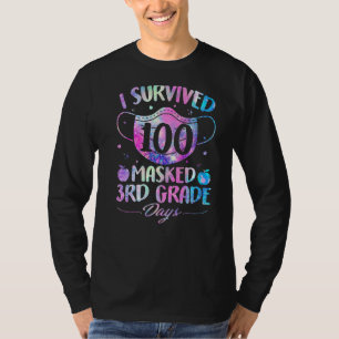Camiseta Sobrevivi a 100 Dias mascarados do 3º ano Feliz 10