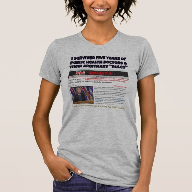 Camiseta Sobrevivi a 5 anos por RoseWrite T-Shirt (Frente)