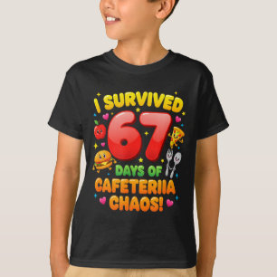 Camiseta Sobrevivi a 67 Dias de Caos na Cafeteria 6 7 Meme 