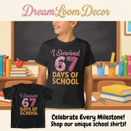 Camiseta Sobrevivi a 67 Dias de Donut da Escola Divertido C