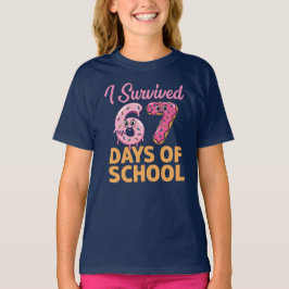 Camiseta Sobrevivi a 67 Dias de Donut Escolar Divertido Cri