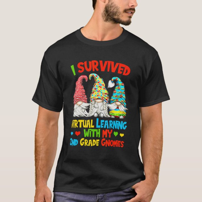 Camiseta Sobrevivi à Aprendizagem Virtual Com Meu Gnom do 2 (Frente)