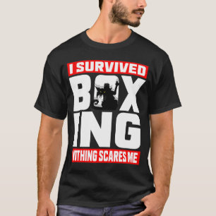 Camiseta Sobrevivi A Boxear Nada Me Assusta Gato Irritado
