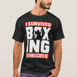 Camiseta Sobrevivi A Boxear Nada Me Assusta Gato Irritado