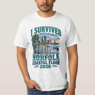 Camiseta Sobrevivi à Enchente Costeira de Norfolk 2026 Norf