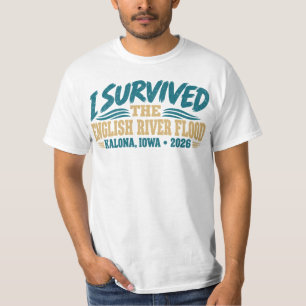 Camiseta Sobrevivi à enchente do rio English Kalona Iowa 20