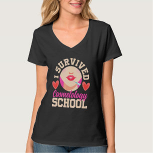 Camiseta Sobrevivi à Faculdade de Cosmetologia Beleza Estét