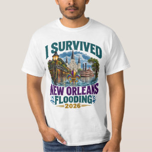 Camiseta Sobrevivi à Inundação de Nova Orleans 2026 Bourbon