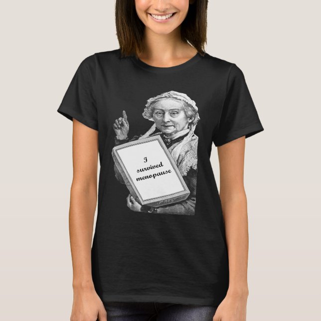 Camiseta Sobrevivi à Menopausa, o Quente Pisca Humoricament (Frente)