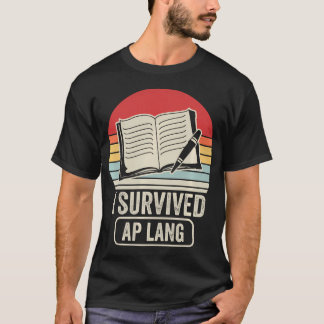 Camiseta Sobrevivi ao Ap Lang Retro Pôr do Sol Engraçado Es