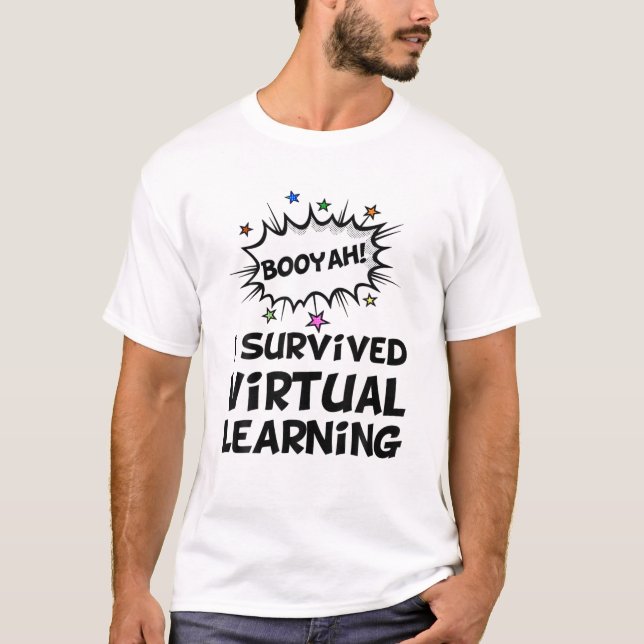 Camiseta Sobrevivi ao aprendizado virtual final do ano em c (Frente)