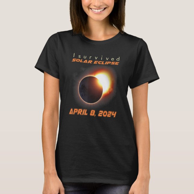 Camiseta Sobrevivi ao Eclipse Solar Total 2024 (Frente)