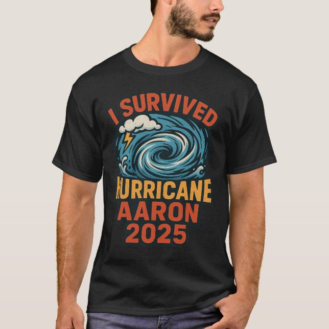 Camiseta Sobrevivi ao Furacão Aaron 2025 Alasca (Frente)