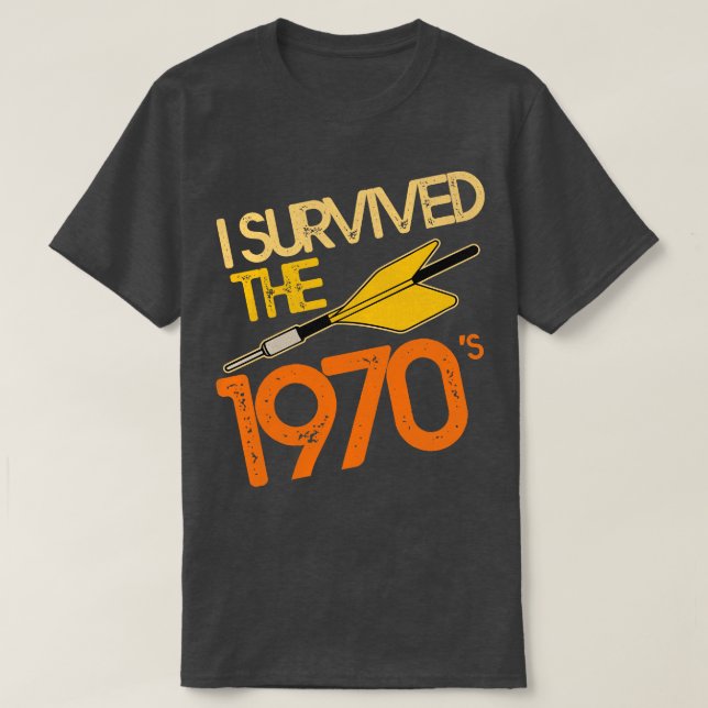 Camiseta Sobrevivi ao jogo de mísseis Jarts dos anos 70 (Frente do Design)