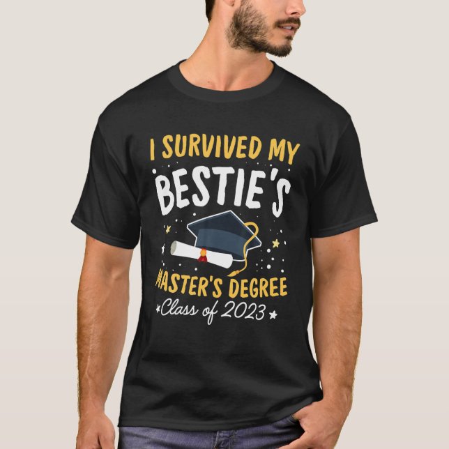 Camiseta Sobrevivi ao mestrado de Bestis. Feliz Senio (Frente)