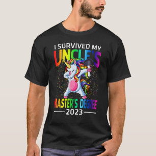 Camiseta Sobrevivi ao mestrado do meu tio em 2023 Unicórnio