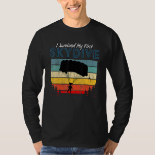 Camiseta Sobrevivi ao Meu Primeiro Salto de Paraquedas Par
