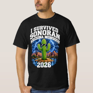 Camiseta Sobrevivi ao Monsão de Sonora Arizona 2026 Cacto E